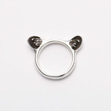 猫耳リング｜耳毛まで表現したリアル猫の耳リング（silver925・ペンダント対応）の画像