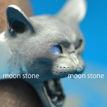 ネコ科の怒りリング｜天然石×重厚シルバーアクセサリー（ロック・ゴシック対応）の画像