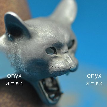ネコ科の怒りリング｜天然石×重厚シルバーアクセサリー（ロック・ゴシック対応）の画像