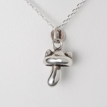 きのこねこペンダント｜成長する猫モチーフ（耳・口元・しっぽ選択可 / silver925）の画像