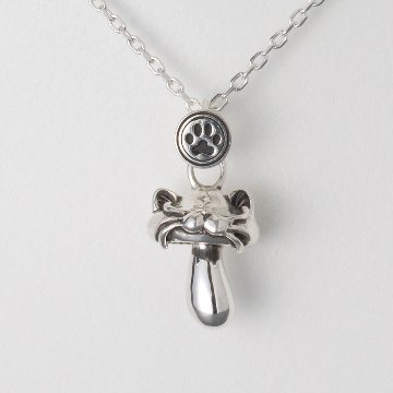きのこねこペンダント｜成長する猫モチーフ（耳・口元・しっぽ選択可 / silver925）の画像