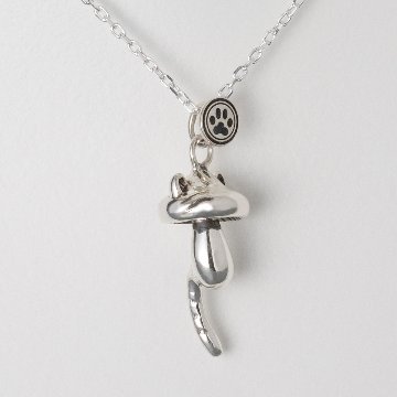 きのこねこペンダント｜成長する猫モチーフ（耳・口元・しっぽ選択可 / silver925）の画像