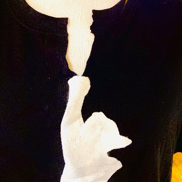 強制的VネックTシャツ  | 手描き猫｜一点物｜クラッシュデザイン｜ハンドペイントの画像