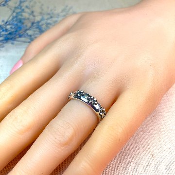 ぐるっと一周肉球リング｜猫好きのためのシルバーアクセサリー（silver925）の画像
