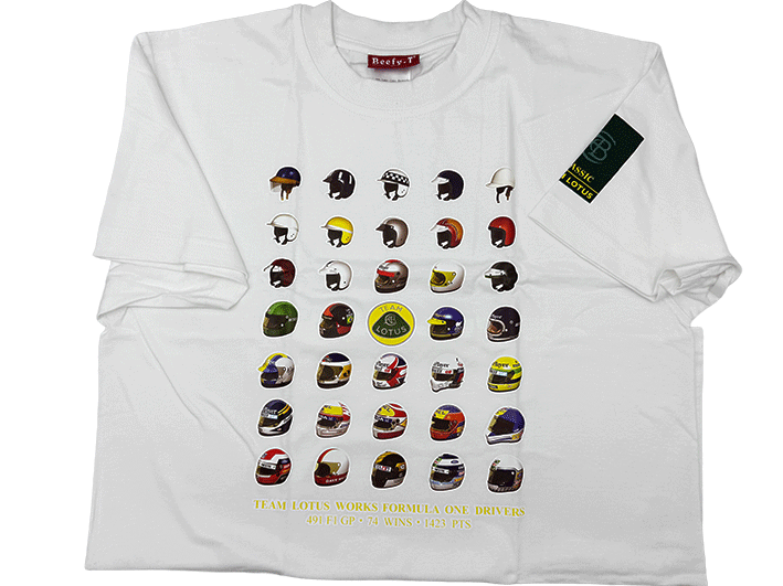 Tシャツ、チームロータス、 ワークスF1ドライバーズヘルメットの画像