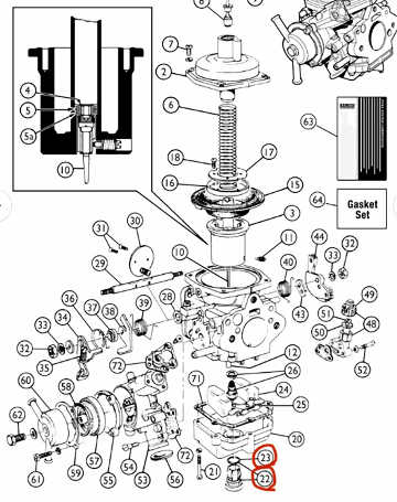シーリングプラグ＆O”リング フロートチャンバー175CDストロンバーグの画像