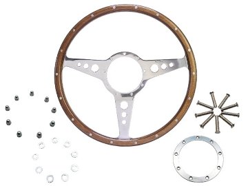 Moto-Lita MK3 ステアリングホイール、ウッド、 14" (355 mm径)、フラットの画像