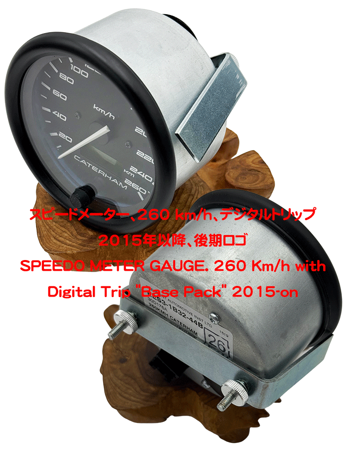 スピードメーター、260 km/h、デジタルトリップ、2015年以降、後期ロゴの画像