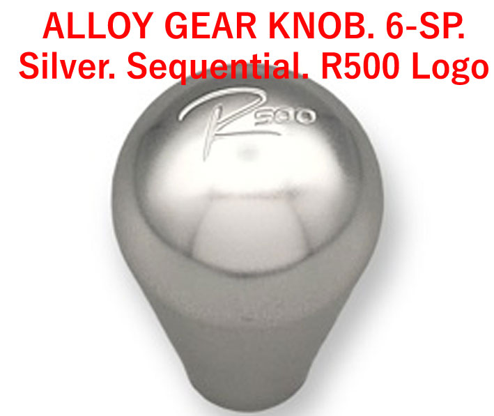 ギアノブ・純正アルミ・シルバー・ 6SP・シーケンシャル・R500ロゴの画像