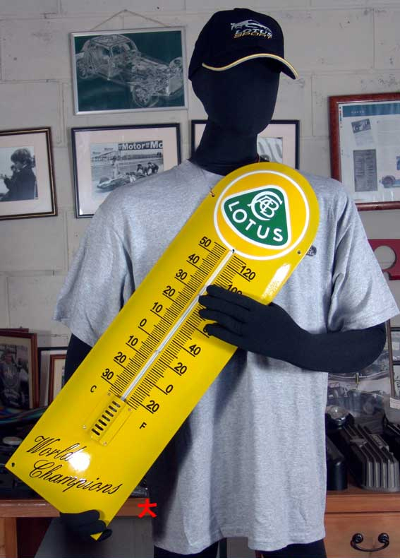 ガレージ・エナメル・ホーロー（琺瑯）温度計750x215mmの画像