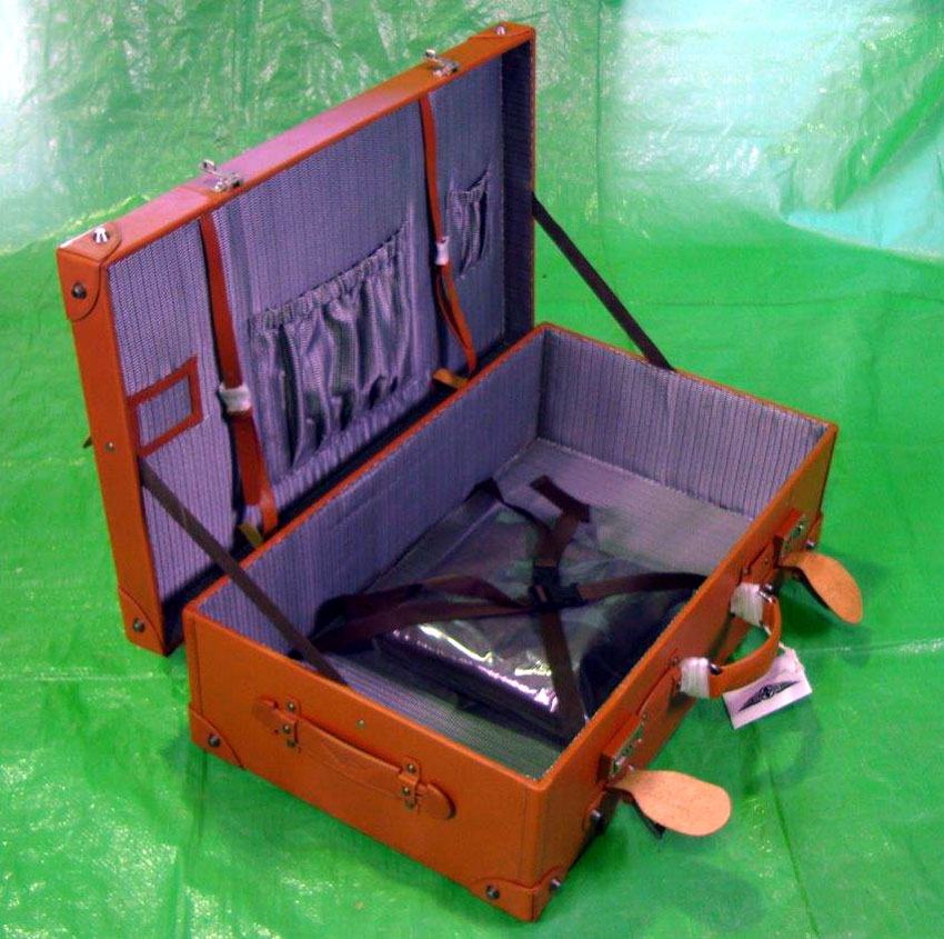 トランク型レザースーツケース・ ブラウン・モーガン画像