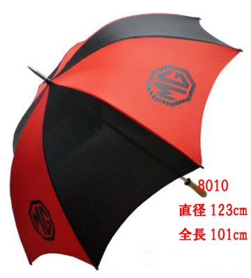 MG・傘・ウッドハンドル・黒/赤画像