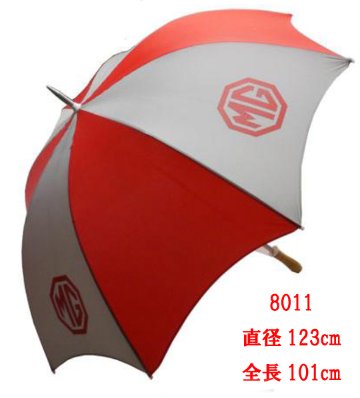 MG・傘・ウッドハンドル・赤/銀画像