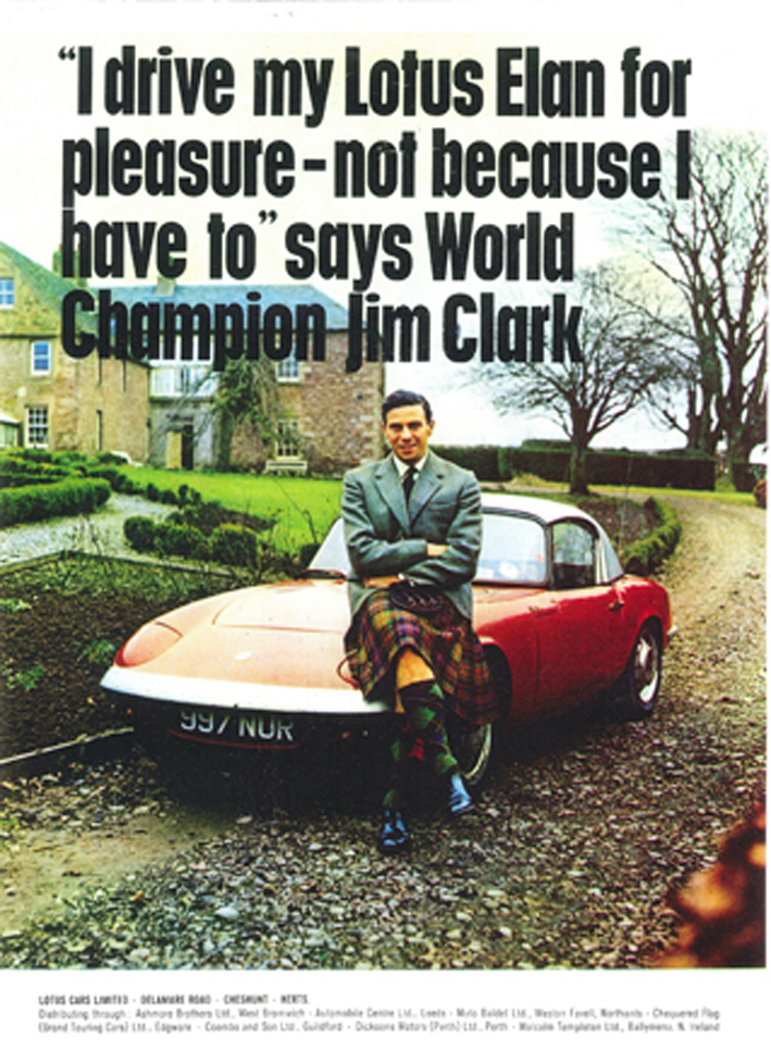 "ポスター、ロータス、エランS1 & ジムクラーク、A3サイズプリント"の画像