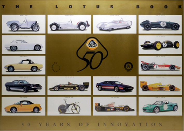 "ポスター、ロータス社創立50周年記念、ロータスブック"の画像