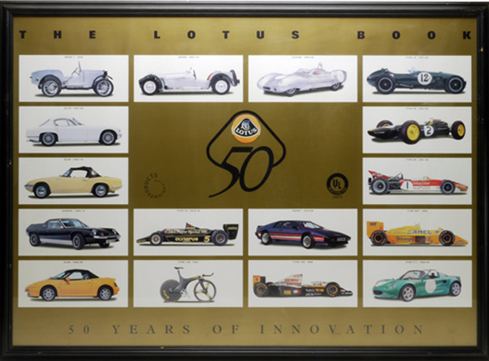 "ポスター、フレーム入り、ロータス創立50周年記念"の画像