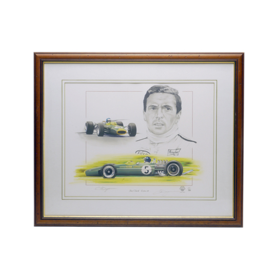 "プリント、フレーム入り、ジムクラーク&ロータス49、850枚限定版"の画像