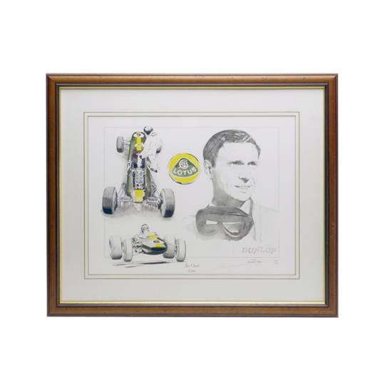 "プリント、フレーム入り、ジムクラーク&ロータス33、850枚限定版"の画像