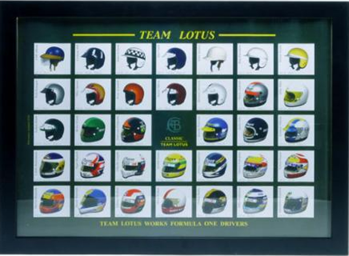 ポスター、チーム・ロータス・ワークス・F1ドライバーズ・ヘルメットの画像
