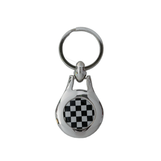 キーホルダー、チェッカード、丸型の画像