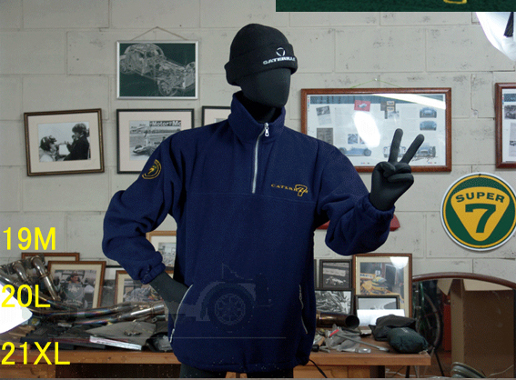 CATERHAM・フリース・プルオーバー・ジップネック・紺の画像