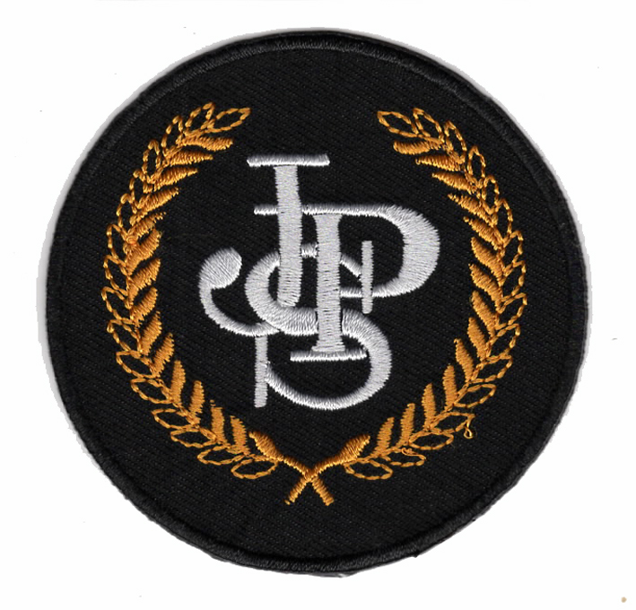 布バッジ・ジョンプレーヤースペシャル・クロスバッジ・黒/白/金の画像