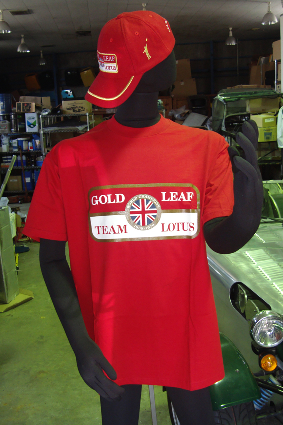 ロータス・ゴールドリーフ・Tシャツ・赤・サイズLの画像