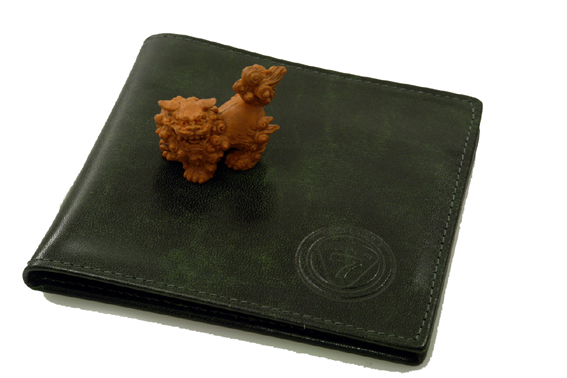 ケーターハム・革ウォレット・財布・横緑の画像