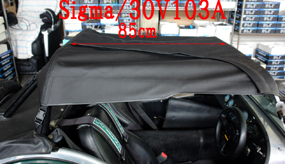 ハーフフード (幌)、ブラックビニール、イージーインジッパー開閉付き、S5 SV、CSR、2006年以降、スタンダード ロールバーモデルの画像