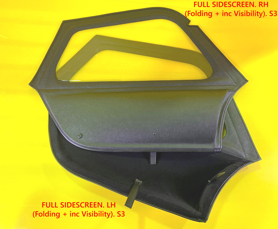 サイドスクリーン、フル、右、ブラックビニール、折りたたみ式、S3の画像