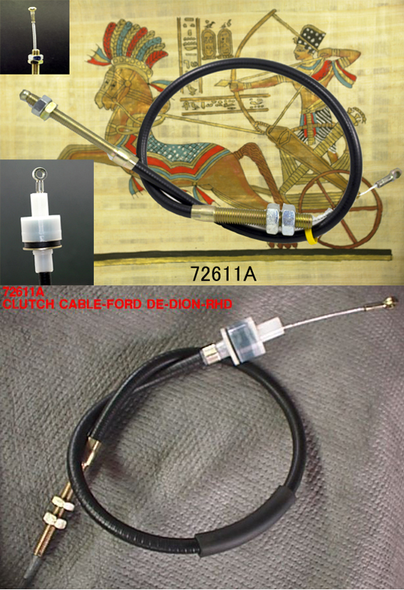 クラッチケーブル、右ハンドル、Ford De-Dion・へそ付・1991年以前の画像