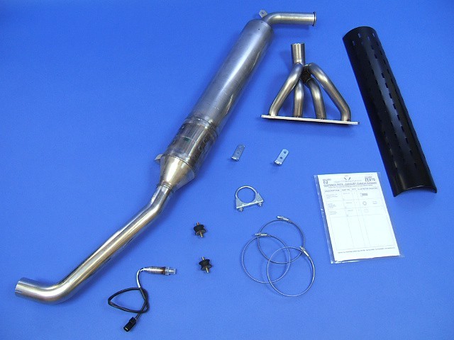エキゾーストシステム、4-1、サイド出し、触媒内蔵 & 遮熱ガード付、K-seriesの画像
