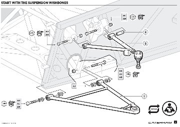 ロアーアーム、フロント、左、 ケーターハム S3 1996-2006年、ワイドトラック、翼断面アームの画像