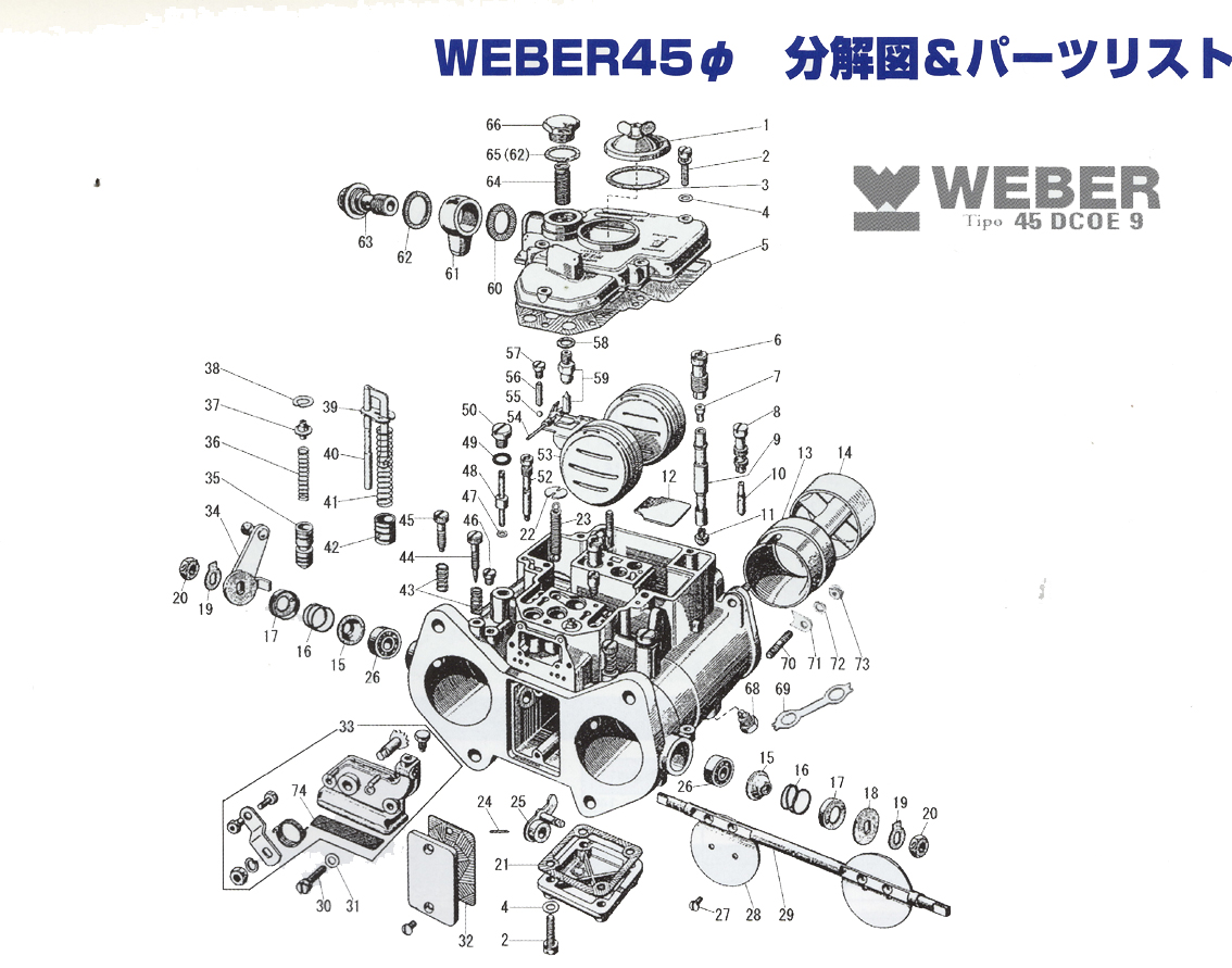 WEBERスピンドルリターンスプリング#50・プレート#51の画像