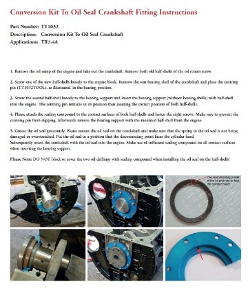 アライメント用専用工具、TT1032 トライアンフ TR2-4A�リアクランクオイルシールコンバーションキット用の画像