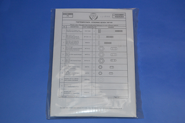 ファスナーパック、ステアリング、Seven 160、Sprint、Super Sprint、2014年以降の画像