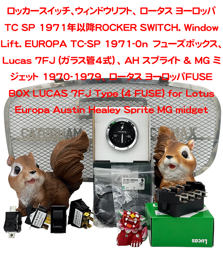 ロッカースイッチ　(On-Off )、ヒーター、 パネルライト、ロータス エラン S3-S4、 Plus2 (S130)、ヨーロッパ TC-SPの画像