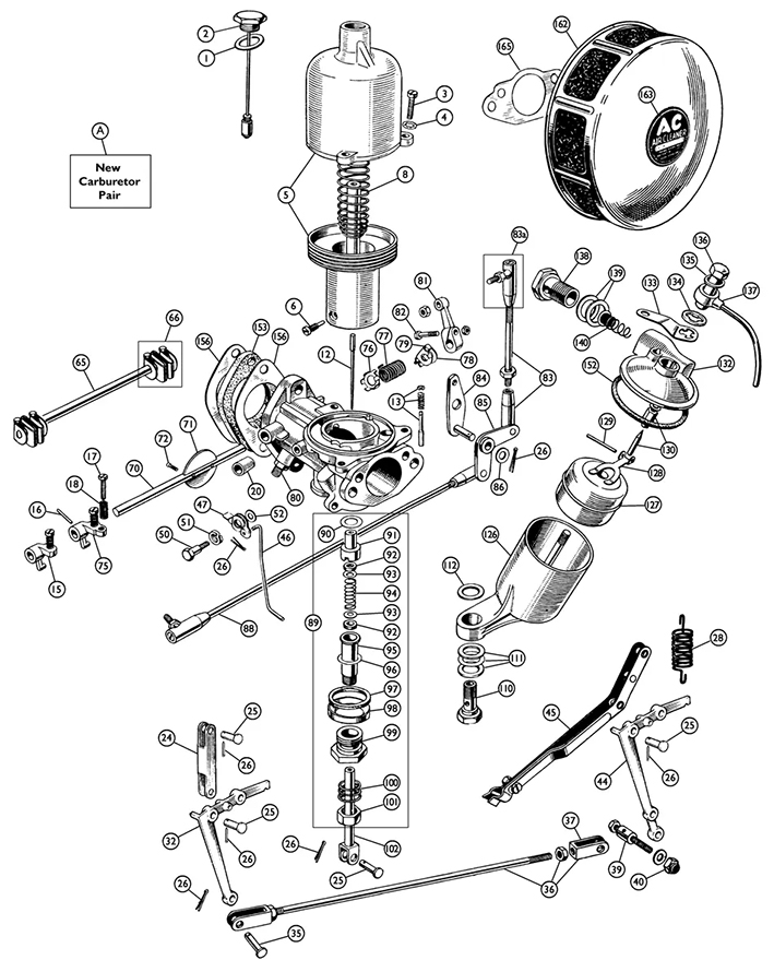 SUキャブレターリビルトキット(1キャブ分）、H4 1-1/2"、MGA1500の画像