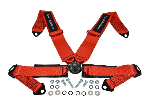 シートベルト、4点式、クイックリリース、色 : レッド、右の画像