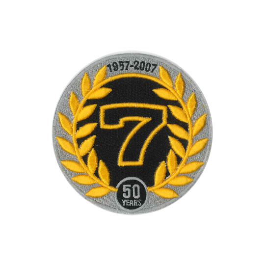 布バッジ、ロータス、セブン50周年 1957-2007、100mm径の画像
