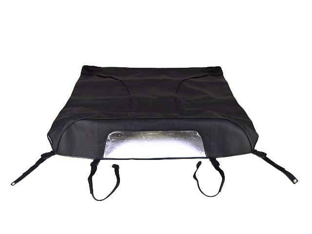 ハーフフード (幌)、ブラックビニール、イージーインジッパー開閉付き、S3、2006年以降、ダブルダイアゴナルロールバーモデルの画像
