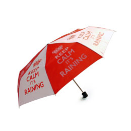 アンブレラ (傘)、折りたたみ式、Keep Calm it's Raining デザインの画像
