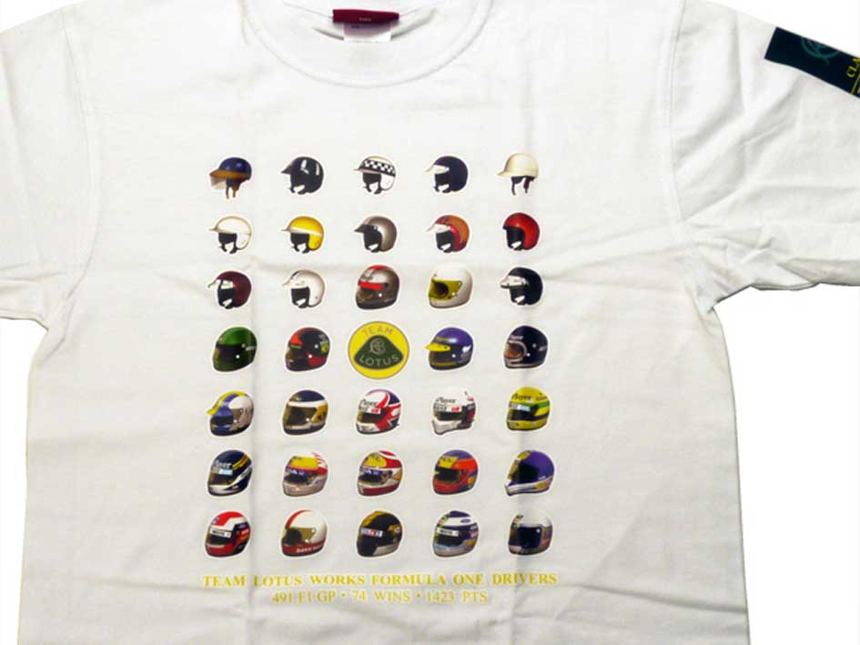 Tシャツ、チームロータス、ワークスF1ドライバーズヘルメットの画像