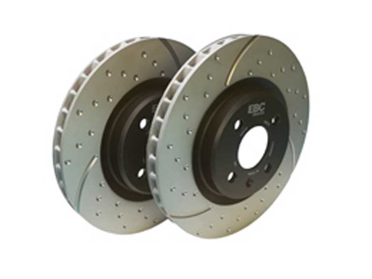 ブレーキディスクセット (ペア)、 EBC製、グルーブド、フロント or リア、 ロータス エリーゼ S2-S3、 エクシージ S2、2イレブンの画像