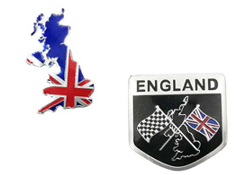 ステッカー、3D、イングランド、 ユニオンジャック旗、50 x 50 mmの画像