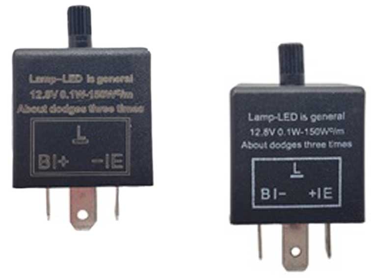 ウィンカーリレー、LED or ハロゲン対応、 英国車用3ピン、点滅速度調整機能付き、 の画像