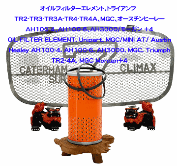 オイルフィルターエレメント、トライアンフ　TR2-TR3-TR3A-TR4-TR4A、MGC、オースチンヒーレー AH100-4、AH100-6、AH3000/モーガン +4の画像