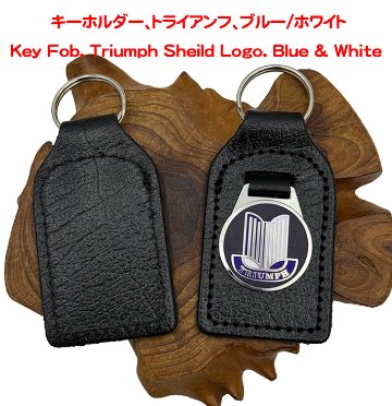  キーホルダー、トライアンフ、ブルー/ホワイトの画像