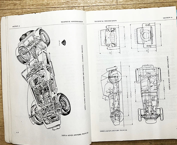 (生産終了) ロータスセブン S2-S3-S4、オーナーズマニュアル、ケーターハムカーズセールスの画像