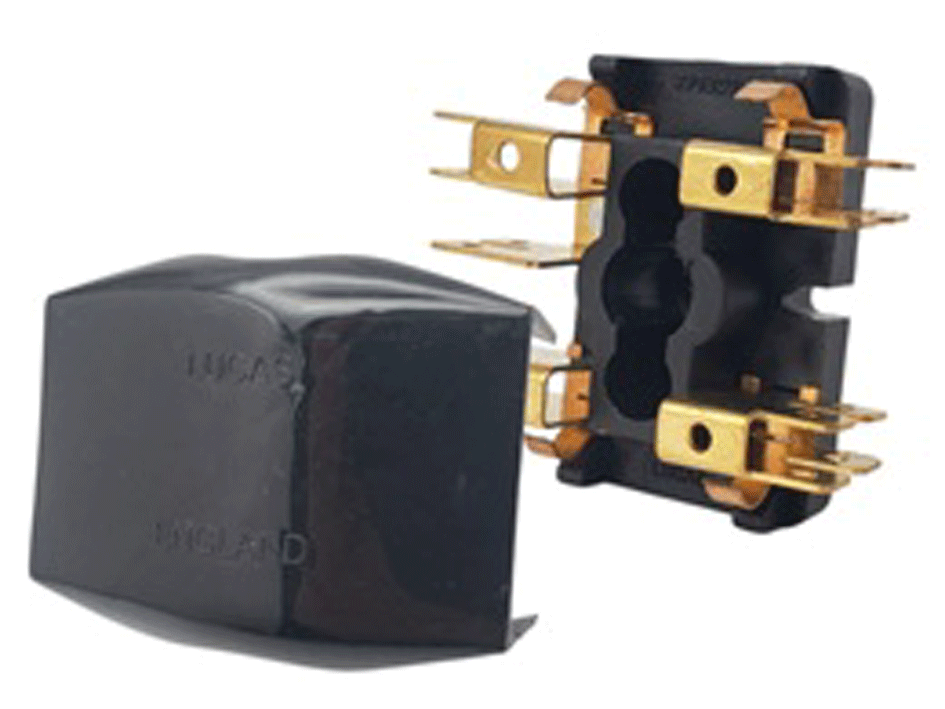 フューズボックス、Lucas 4FJ (ガラス管2式）、 AH スプライト & MG ミジェット、MGB、TR3ATR4- TR4A、ジャガー Eタイプ S1-S2-S3、 ロータス エランの画像